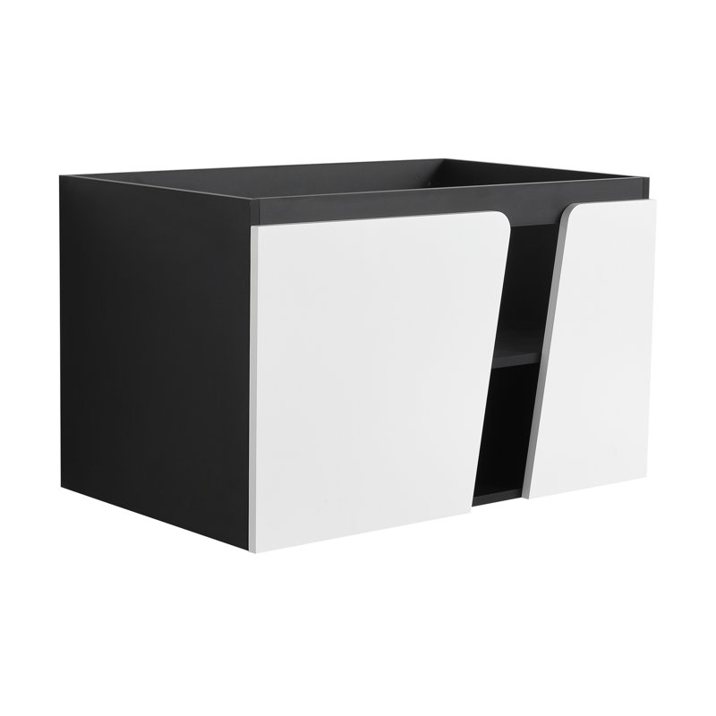 Modern Style Floating Wall-Mounted Bathroom Cabinet With Shelf And Soft-Close Door
