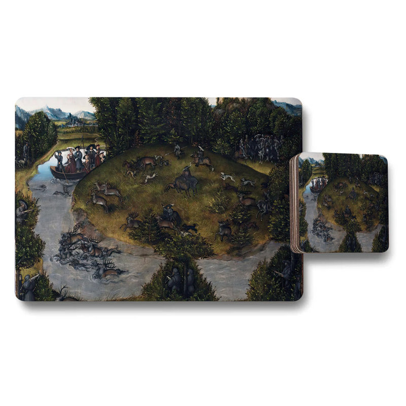 Medieval Knights Battle Scene Placemat And Coaster Set