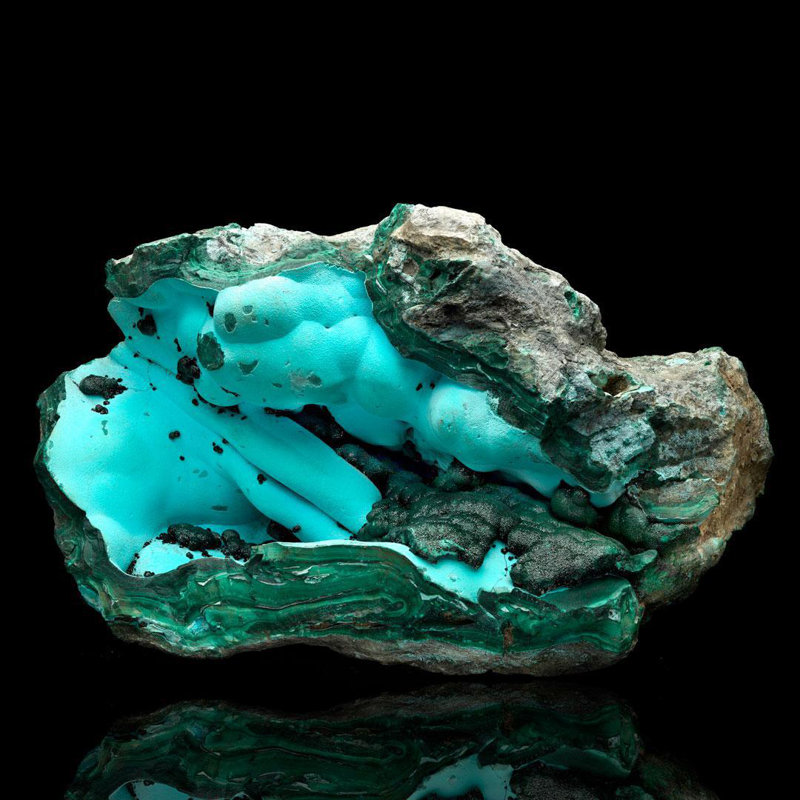 Malachite avec chryocolla - 14 lb