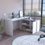 Bureau en L, armoire à une porte, deux tablettes ouvertes, deux tablettes intérieures, blanc-928466600