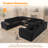 Cloudelle 5-Piece U-Shaped Plush Corduroy Sectional Sofa – Deep Seat, No Assembly-764180534