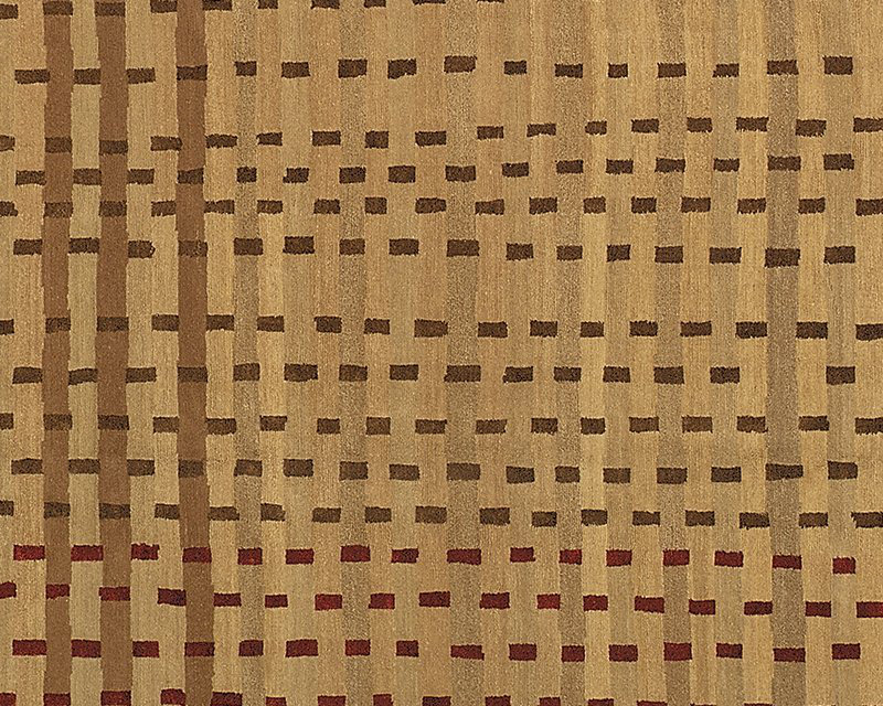 Rag Striped Area Rug in Beige/Brown/Red, Rectangle 9' x 12'