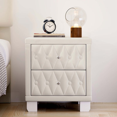 Table de chevet avec capitonnage à boutons Elegant