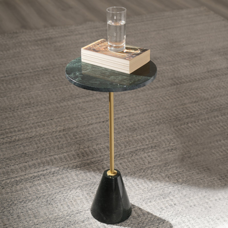 Kryslynn Genuine Marble Pedestal End Table