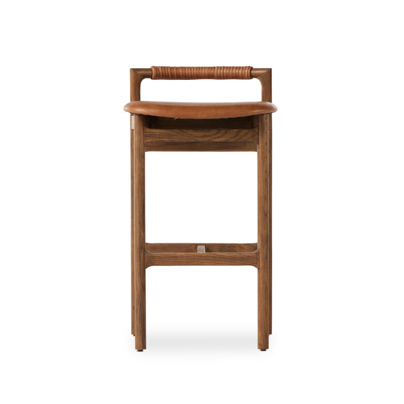 Baden Stool, Bar Stool (30" Seat Height), Haven Tobacco/Genuine Leather, Lamont Nettlewood