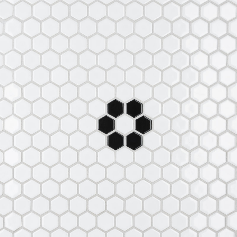 Metro 0.90" x 0.90" Hex Porcelain Mosaic Tile
