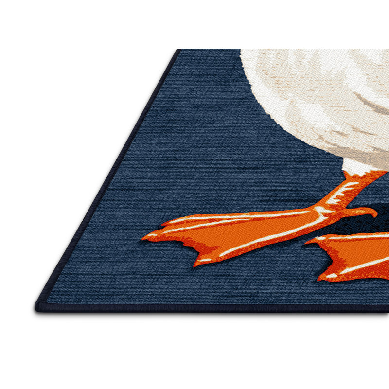 Washable Atlantic Puffin Birds Area Rug, Round 5'