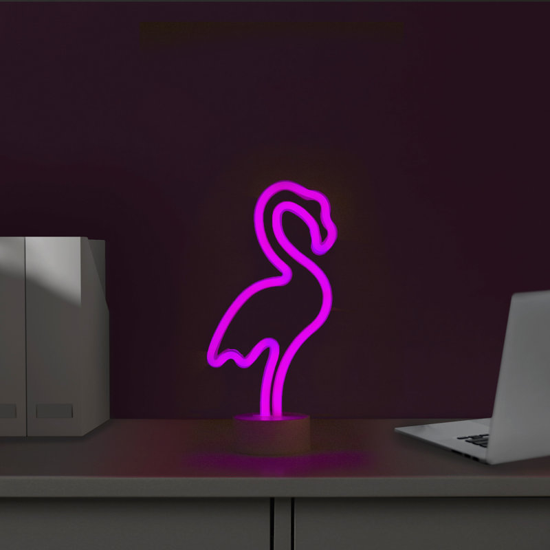 Trinx Flamingo LED Neon Table Sign - Thumbnail 2