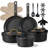 Carote X Leila  Premium 20-piece Cookware Set, Nonstick Set With Versatile Detachable Handle, Oven/dishwasher/fridge Safe, Induction Rv Set