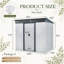 Rangement extérieur en métal 8 pi x 6 pi avec portes coulissantes verrouillables et plaque transparente pour le jardin, la pelouse (blanc et noir)