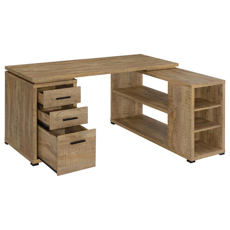 L-Shape Home Office Computer Desk, 29.5" H x 60" W x 47.25" D, Mango