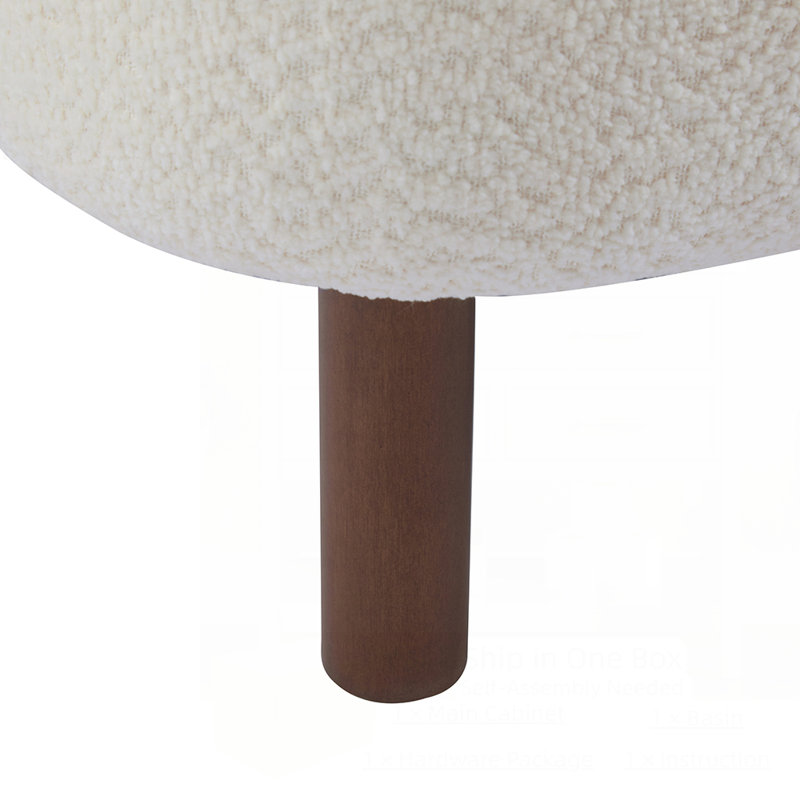 Fauteuil d'appoint rembourré Vezina, Boucle blanc cassé