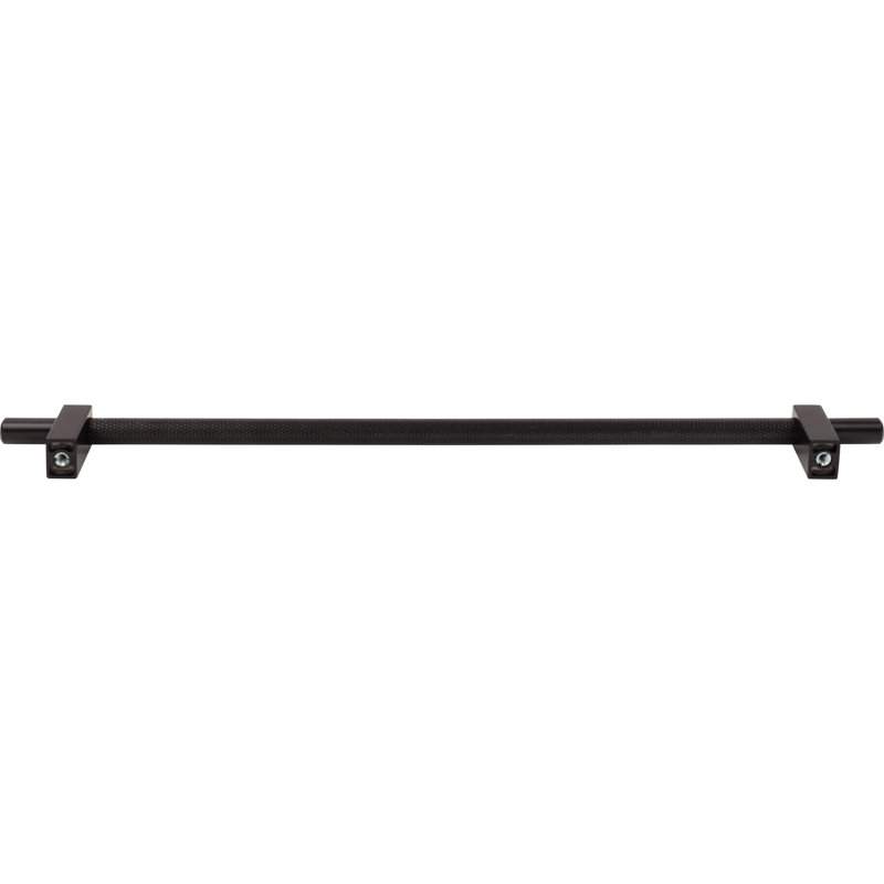 Larkin 3 Knurled Center Bar Pull, Matte Black, 12"