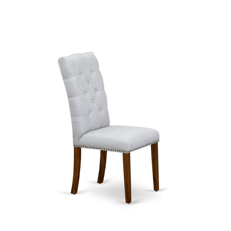 Ensemble de table et chaises de cuisine 3 pièces composé d'une table de salle à manger ronde avec Dropleaf et 2 chaises Parson rembourrées, 42 x 42 pouces, noyer antique