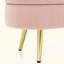Banc de rangement repose-pieds ovale en flanelle avec pieds en métal-5002273-5002287