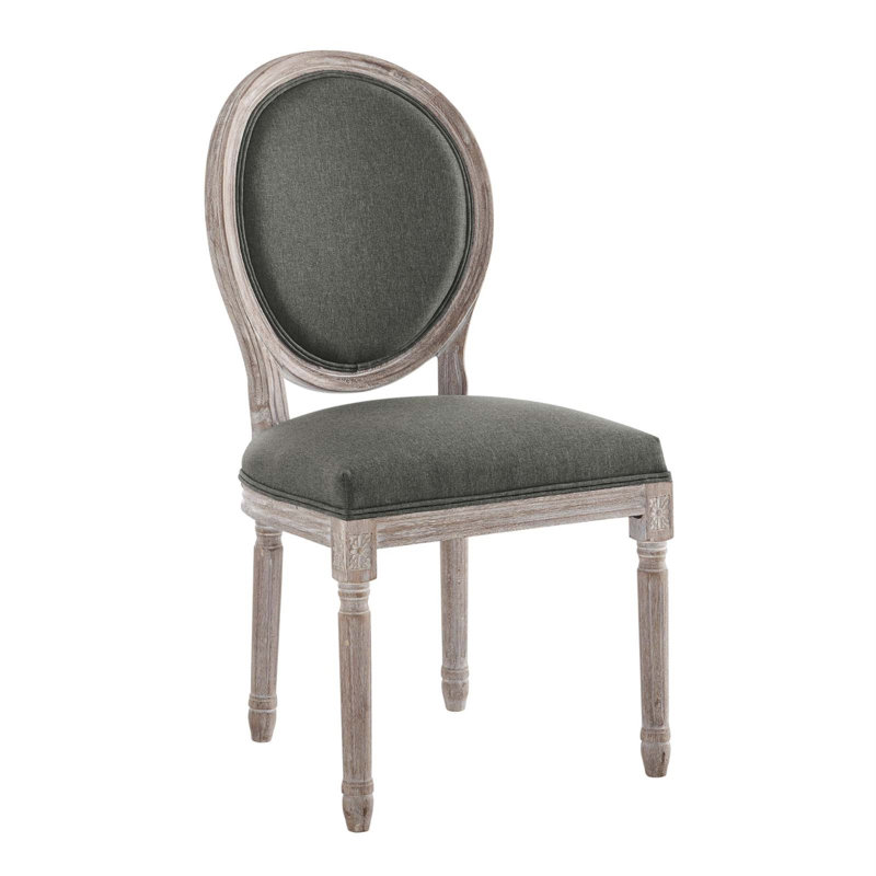Chaise d'appoint de salle à manger Emanate, Naturel, Gris foncé