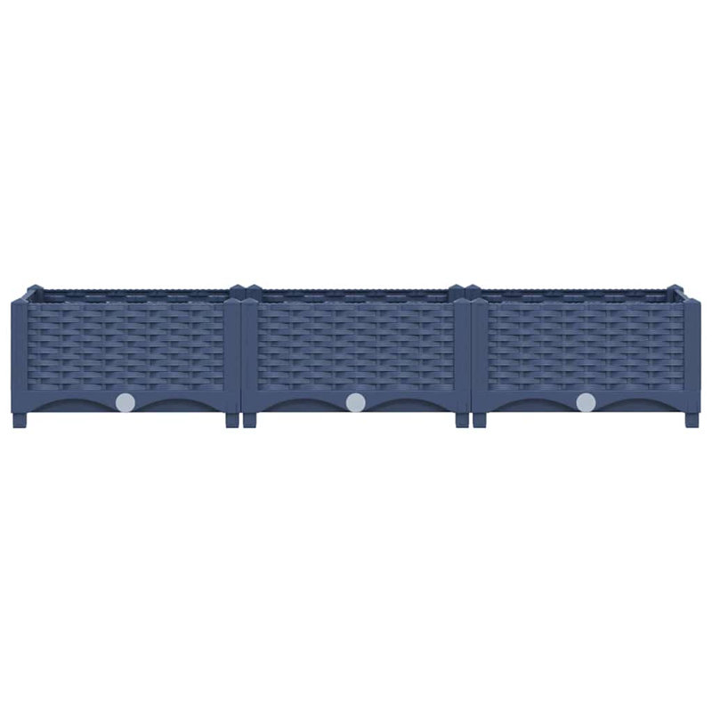 Dakota Fields Raised Bed Polypropylene, 23cm H x 120cm W x 40cm D, Blue Grey