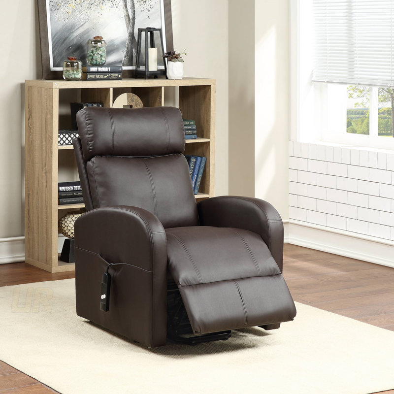 Fauteuil inclinable électrique Ricardo en cuir synthétique avec mouvement, parfait pour le confort et le soutien à la mobilité