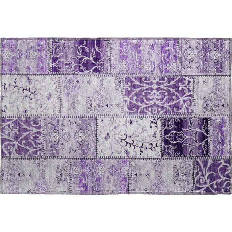 Premium Machine Washable Cerrito AMF566 Purple Rug
