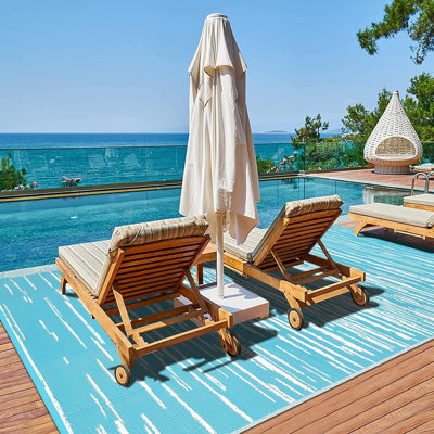 Reversible Plastic Outdoor Rug Waterproof for Patios Clearance,Camping RV,Picnic,Backyard,Deck,Balcony,Porch