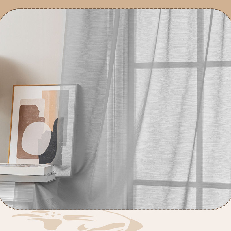 Voilage avec passe-tringle Voile, L 42 po x L 84 po, Gris