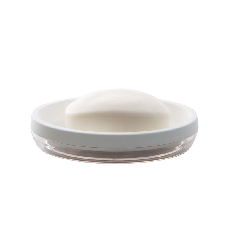 PLAT DE SAVON KADIEN AVEC PLASTIQUE CLAIR ET AQUA DOUCE, Blanc