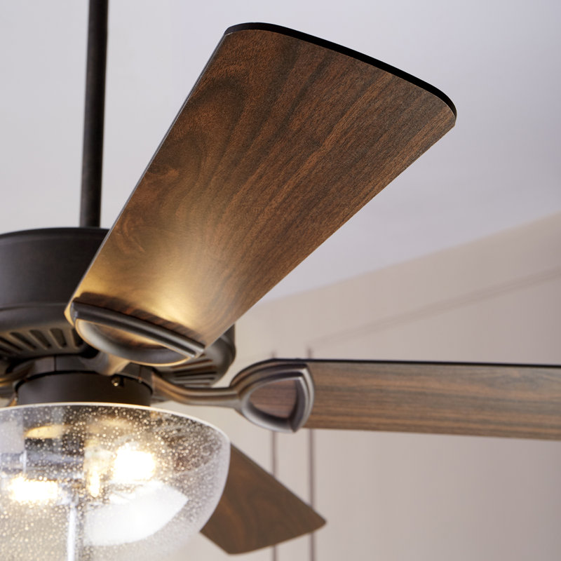 Ventilateur de plafond avec luminaire bol 2 lumières, Sienne grillée / Bronze huilé