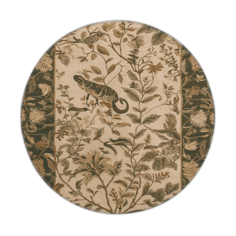 Tapis d'intérieur et d'extérieur brun Nature, Rond 5 pi