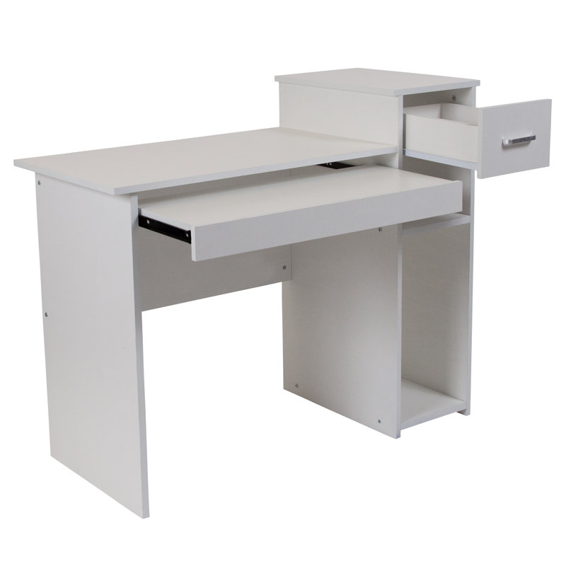 Fontenay Computer Desk with Shelves and Drawer, White