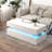 Rectangular Foldable Coffee Table With Drawers In White Finish And Style Modern Space Utilization,