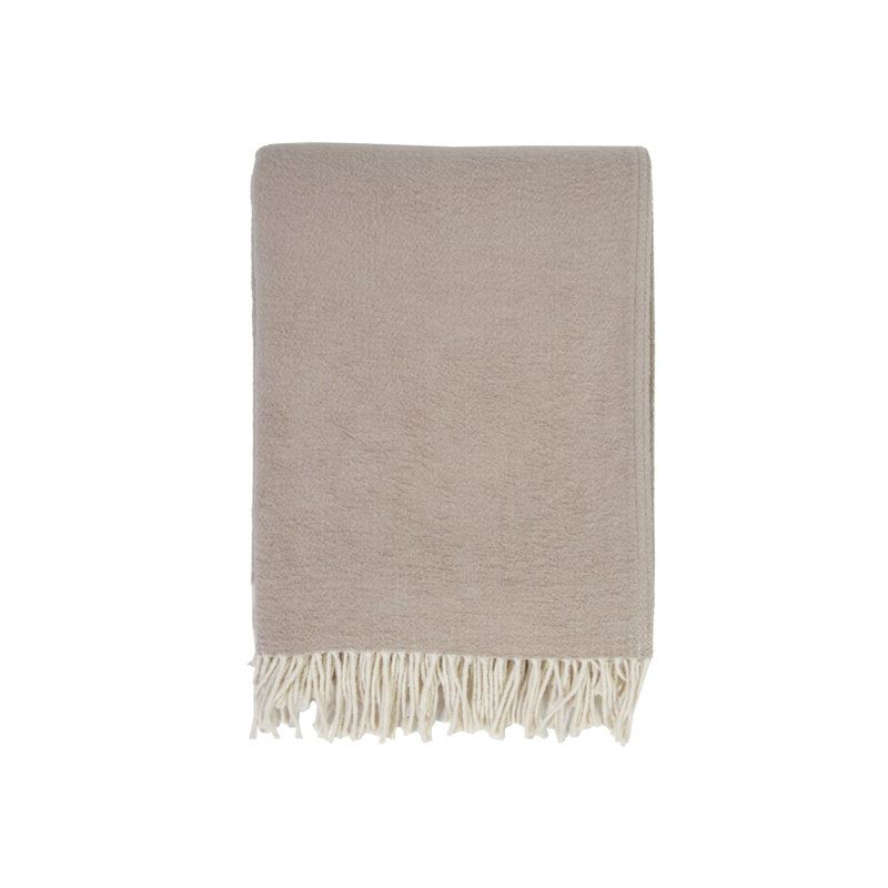 Billie Hand Woven Throw Blanket, Beige