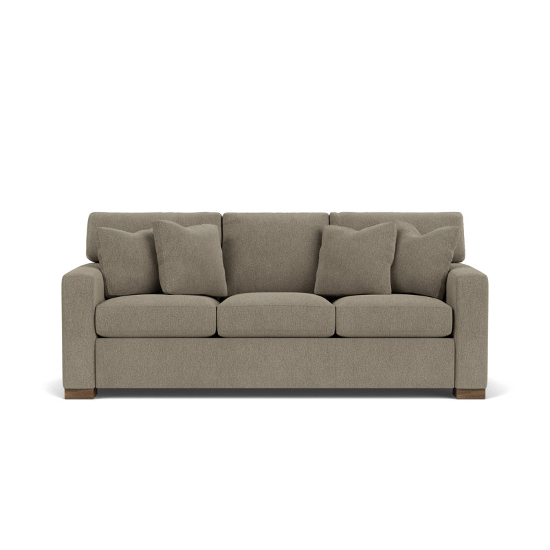Canapé à accoudoirs carrés 83 po avec coussins réversibles, Polyester à 100 % colombe