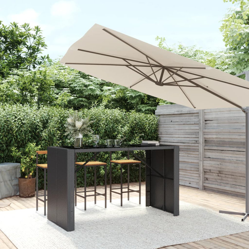 Rectangular Outdoor Bar Table , in. W 31.5'' in. D, Black, 31.5" W x 72.8" L x 43.3" H