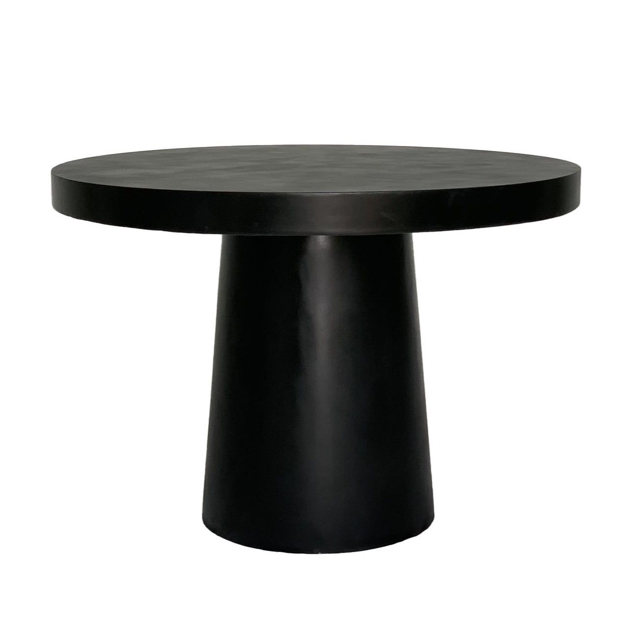 Prevelly 43" Concrete Round Dining Table, Black