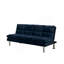 Lit de futon de style contemporain en microfibre converti en lit avec pieds de soutien supplémentaires, finition marine principale-2026179322