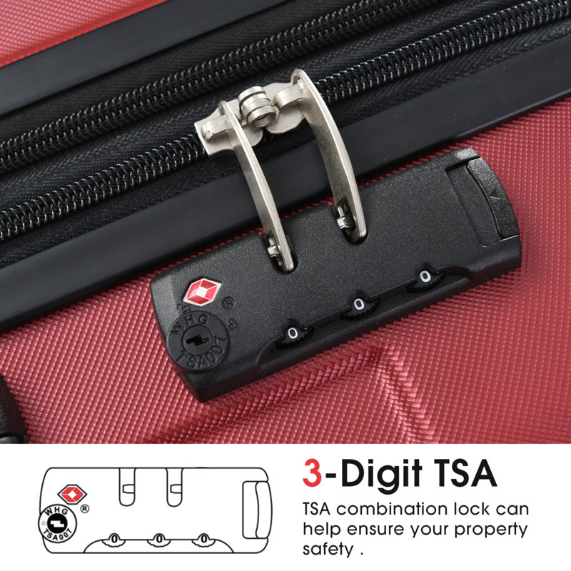Valise rigide, valises en ABS léger et durable avec roues doubles, valise extensible 28 po à carreaux