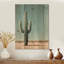 Cactus minimaliste et ciel du désert I - impression de bois de cactus floral - sur bois de pin naturel-886067735