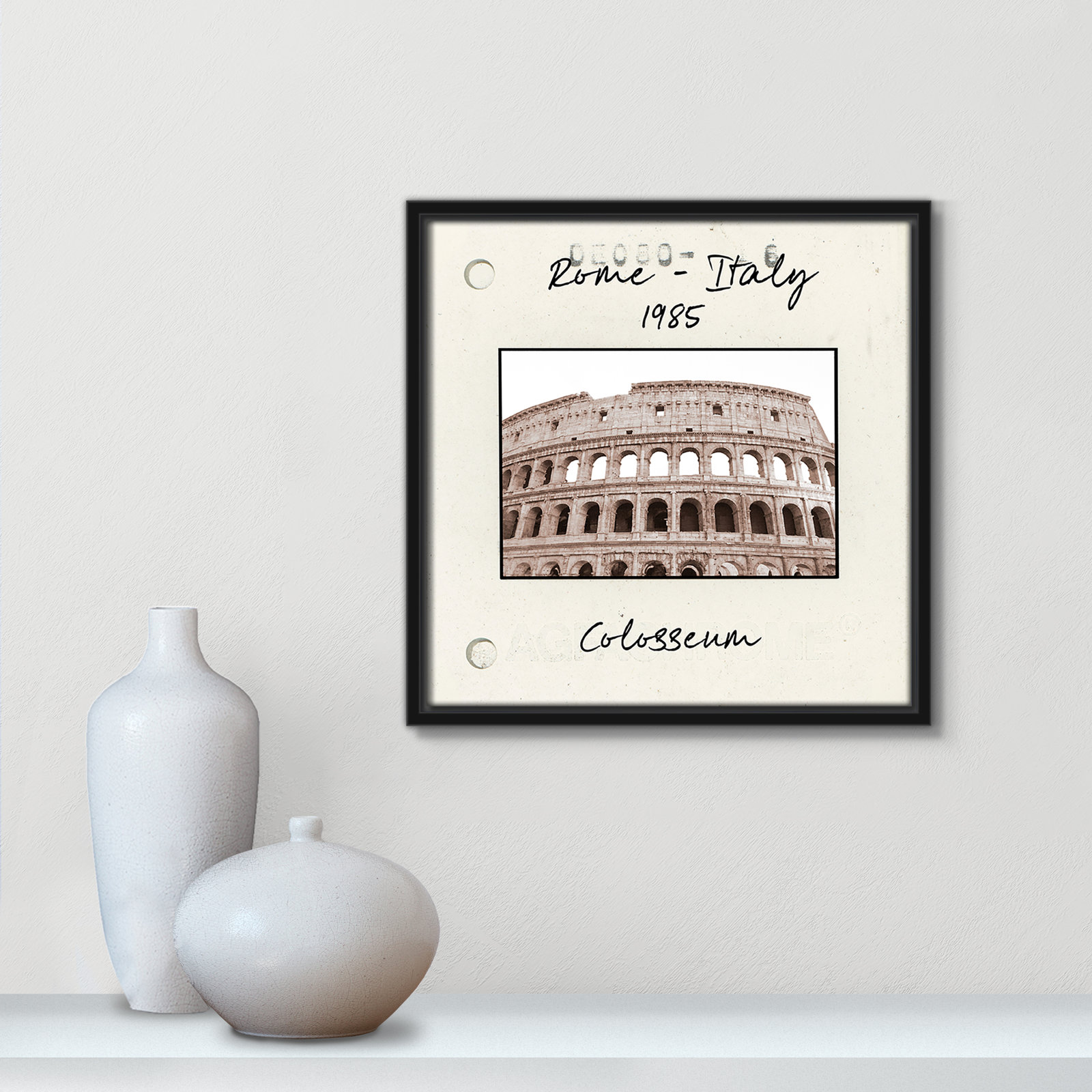 Rome, Italy - Colosseum Print by Natalie Carpentieri, 13.5" H x 13.5" W x 2" D, Black Floater Framed Canvas