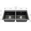 Belfry Kitchen Diedre 490mm W Double Bowl Quartz Undermount Kitchen Sink
