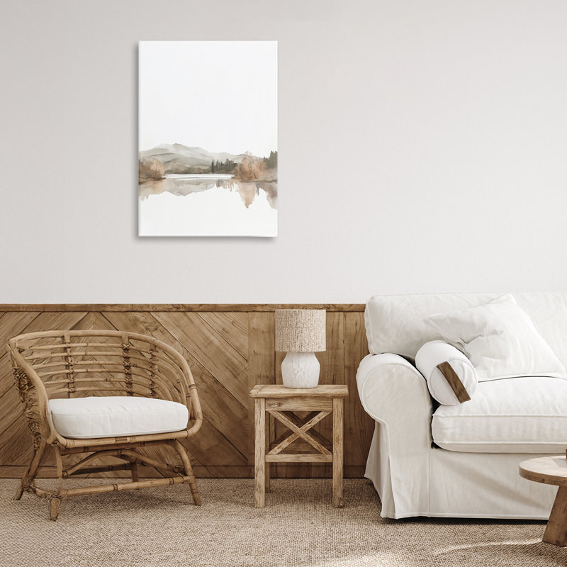 Toile de lac doux et discret, design par Mona Grace, H 24 po x l 16 po