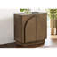 Mid-Century moderne, buffet, brun, cuisine, armoire de rangement en bois, conception à bords arrondis, finition chêne, buffet brun moderne à assemblage rapide, salon avec portes arquées et simple