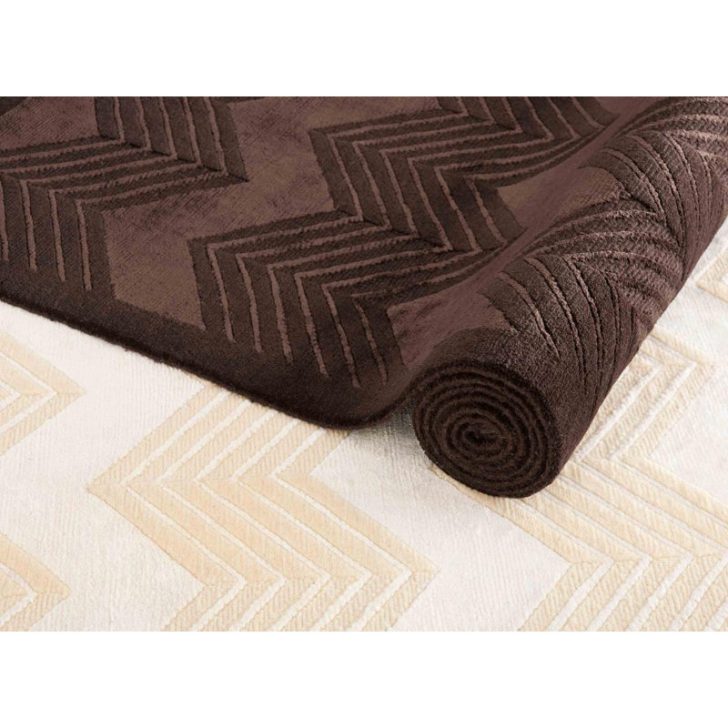 Ralph Lauren Monroe Chevron Wool, Viscose Chevron Rug, Rectangle 8' x 10'