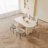 55.11" Modern Rectangle Cream White Dining Table Set with 6 Chairs for Kitchen, Bar, Living Room-418289499-423033009