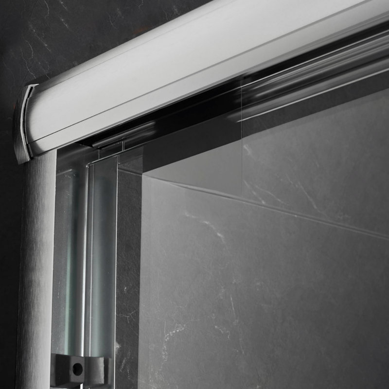Frameless Shower Door, Tempered Glass Shower Door For Bathroom, Brushed Nickel
