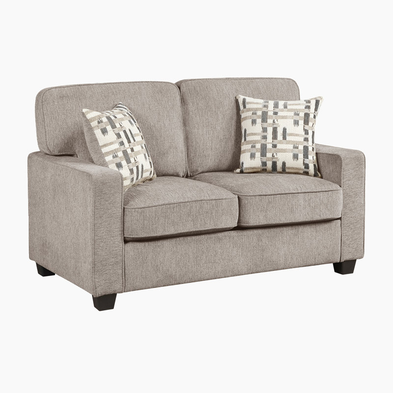 Causeuse en chenille moderne et contemporaine de 59,5 po avec structure en contreplaqué durable et rembourrage en mousse confortable sur ressorts Levid
