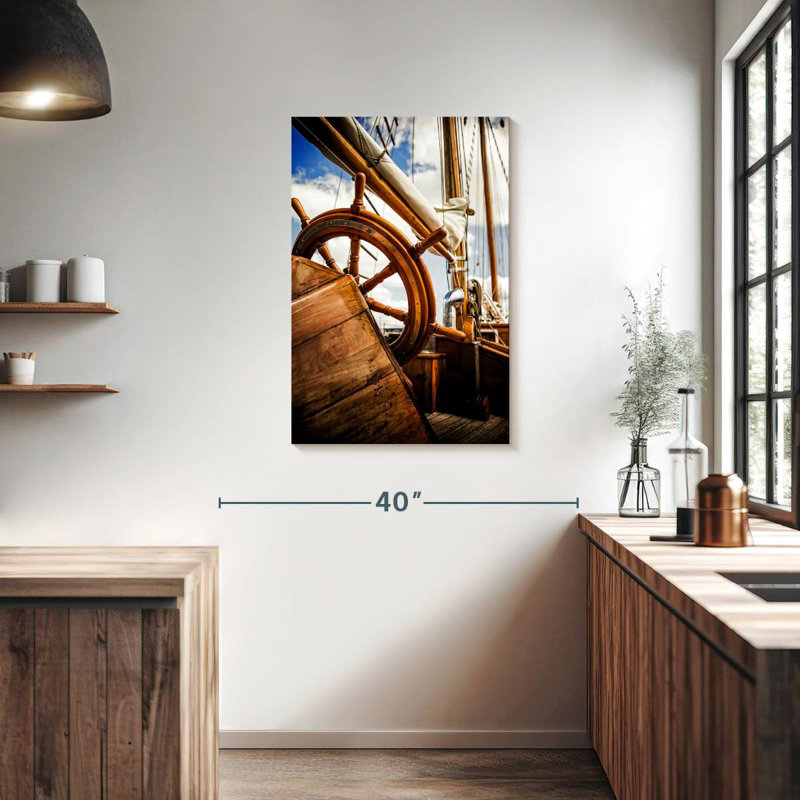 Mehar Wooden Boat Helm, 36" H x 24" W