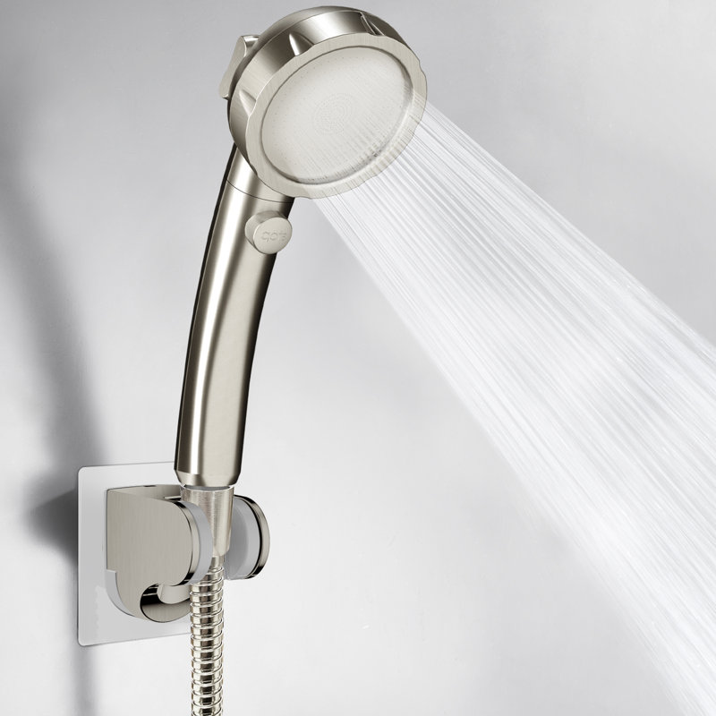 Pomme de douche à main haute pression sans nickel brossé avec interrupteur de pause, Nickel brossé