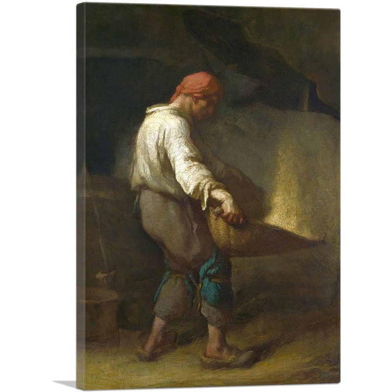 «The Winnower» par Jean-François Millet - reproduction d'art sur toile tendue, H 18 po x l 12 po x 1,5 po