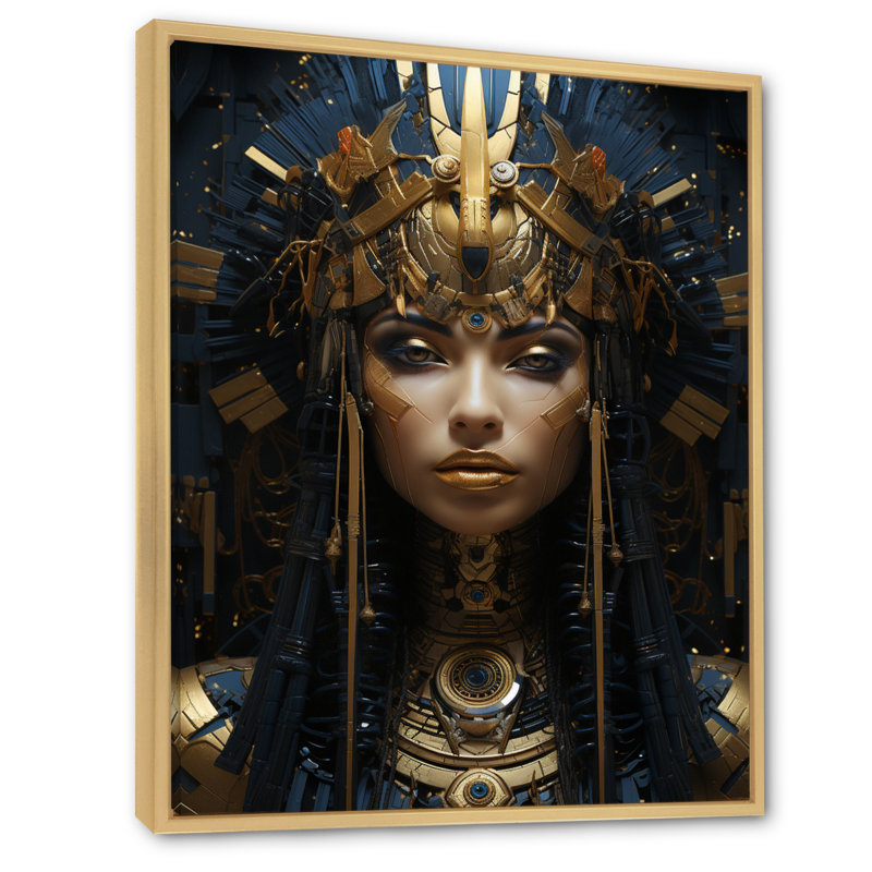 Égypte, anciens mystères Pharaon II sur toile, Cadre naturel flottant, H 32 po x l 24 po x P 1 po