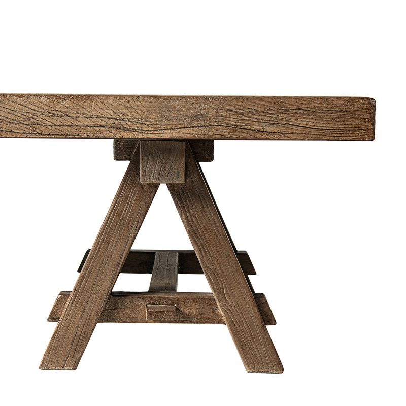 Table basse rectangulaire en tréteau Hawthorne, Brun